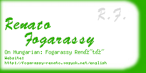 renato fogarassy business card